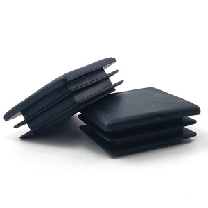 Tapón interior cuadrado de plástico negro de 40x40 mm para tubos de camas y muebles metálicos - Product Image 1