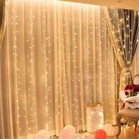 Guirlande lumineuse LED colorée en PVC, rideau lumineux, télécommande USB, alimentation par batterie, IP44, lumière décorative de jardin, cascade lumineuse, mariage