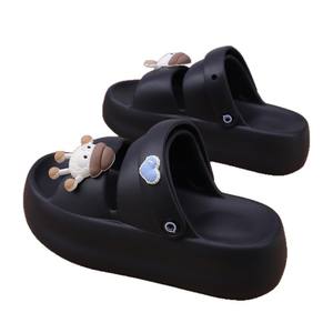 Sandalias negras de dibujos animados para mujer, suela gruesa de EVA, ligeras, cómodas, para interior y exterior, para verano, talla 35-40 - Product Image 1