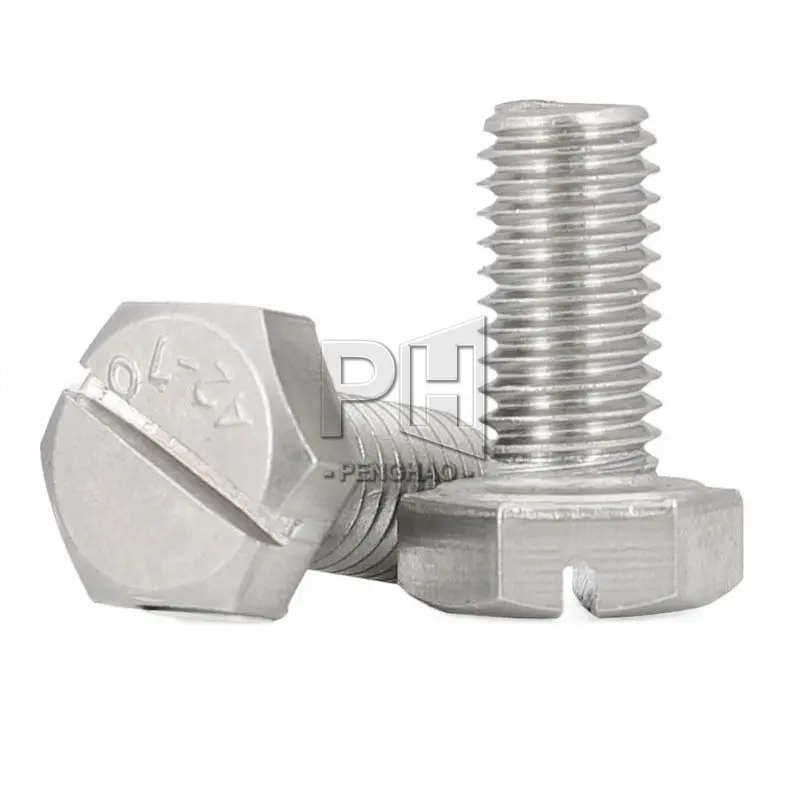 GB /T 29.1 M3 M4 M5 M6 M8 M10 M12 Full Threaded Stainless Steel Slotted External Hexagon Hex Head Bolts