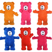 Costumes de mascotte gonflables en forme d'ours en peluche coloré pour adultes, déguisement de fête d'anniversaire, ours en peluche géant gonflable de 2,6 m