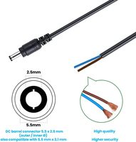 Adaptador de Corriente ESann DC12V 5A, Entrada CA 100-240V, Salida CC 5.5x2.5mm, Conector de Enchufe, Cable de 1.5m, Enchufe Multirregión