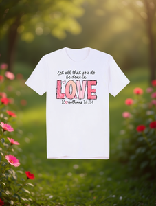 Camiseta Love para mujer, cuello redondo, manga regular, 100% algodón, estampado de corazón de San Valentín, estilo informal, tela de jersey para todas las estaciones - Product Image 2