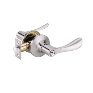 Heavy-duty Tubular privacy satin nickel Leverset lock cerradura door security lock