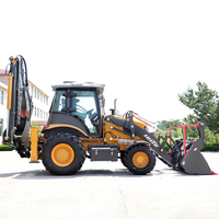 Backhoe Loader roda efisiensi tinggi Diesel ujung depan CE kecil 3 Ton traktor pertanian pabrik Backhoe Loader kecil 4x4