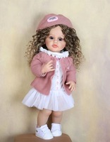 Mehrsprachige Konversationsaufzeichnung 22 Zoll Lebensechte Neugeborenen-Babypuppe Weiche Silikon-Vinyl-Mädchenpuppe Geburtstagsgeschenk Anpassbar