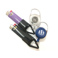 Porte-briquet porte-clés rétractable portable avec logo personnalisé, accessoires de camping et de cigarette, style américain, briquet métallique multicolore