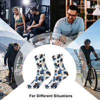 Chaussettes de sport personnalisées imprimées en 3D, chaussettes élastiques absorbantes, chaussettes en coton rembourrées pour la salle de sport, la course à pied, le basketball, certifiées CE, OEM