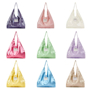 Borsa a mano in raso lucido effetto fata, in organza scintillante, leggera, borsa tote aperta per scuola e shopping, borsa a tracolla singola da sottobraccio, pochette - Product Image 1