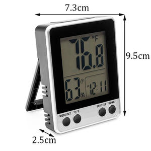 Relógio Digital de Parede/Mesa LCD Personalizado com Logo, Medidor de Temperatura e Umidade, Termômetro Higrômetro com Luz de Fundo e Relógio - Product Image 4