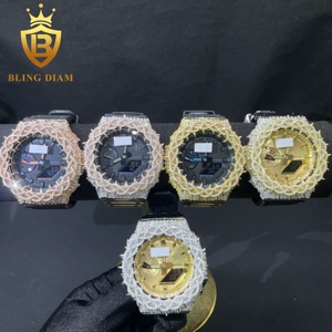 New arrivals hip hop phong cách đồng hồ trường hợp <span class=keywords><strong>handmade</strong></span> kim cương chất lượng cao sang trọng gai của nam giới xem <span class=keywords><strong>bezel</strong></span> - Product Image 1