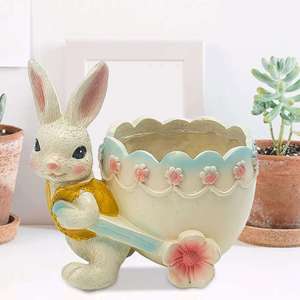 <span class=keywords><strong>Pot</strong></span> de fleurs en forme de lapin, décoration de Pâques, <span class=keywords><strong>pot</strong></span> de plante, nouveau <span class=keywords><strong>pot</strong></span> suspendu artisanal, décoration intérieure, design en résine - Product Image 3