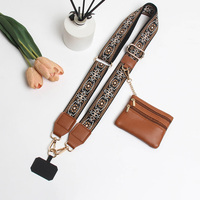Tali ponsel selempang bisa disesuaikan, dompet ponsel, tali bahu Universal, tali Lanyard, dapat dilepas, kantong ritsleting