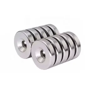 N52 N38 Strong Magnetic Round Disc Super Strong Permanent Magnet With Countersunk Hole For Screw Custom Neodymium Magnets