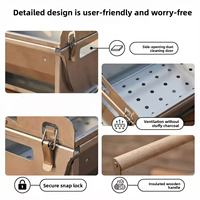 Barbecue portable à charbon de bois avec broche rotative, support de barbecue détachable, pliable pour camping et pique-nique en extérieur
