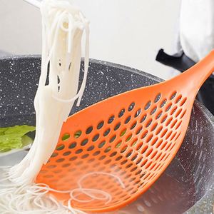 Cuchara Coladora Plegable de Plástico Grande con Mango Largo, Tipo Cesta, Apta para Lavavajillas, Sostenible para Cocina - Product Image 1