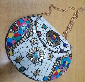 Antique <b>Silver</b> Embossed Brass Clutch <b>Evening</b> <b>Bag</b> <b>Silver</b> Antique Plated Brass Emboss Clutch <b>Bag</b> - Product Image 5
