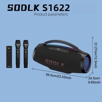 Speaker Party SODLK S1622 520W dengan Wireless 5.3, Baterai 45000mAh, 7 Driver Speaker, Lampu RGB, TWS, Dua Mikrofon