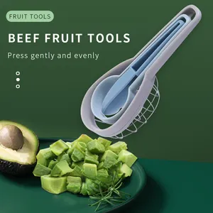 Casa Gadgets frutas corer slicer descascador faca Plastic Abacate acessórios Multi função Fruit Cutter Knife Corer Avocado Slicer