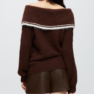Maglione da donna lavorato a <span class=keywords><strong>maglia</strong></span> con motivo a righe in Cashmere personalizzato - Product Image 3