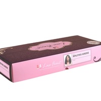 Rose Personnalisé logo tresses crochet perruque extension de cheveux cheveux faisceau de stockage boîte d'emballage faible quantité minimale de commande