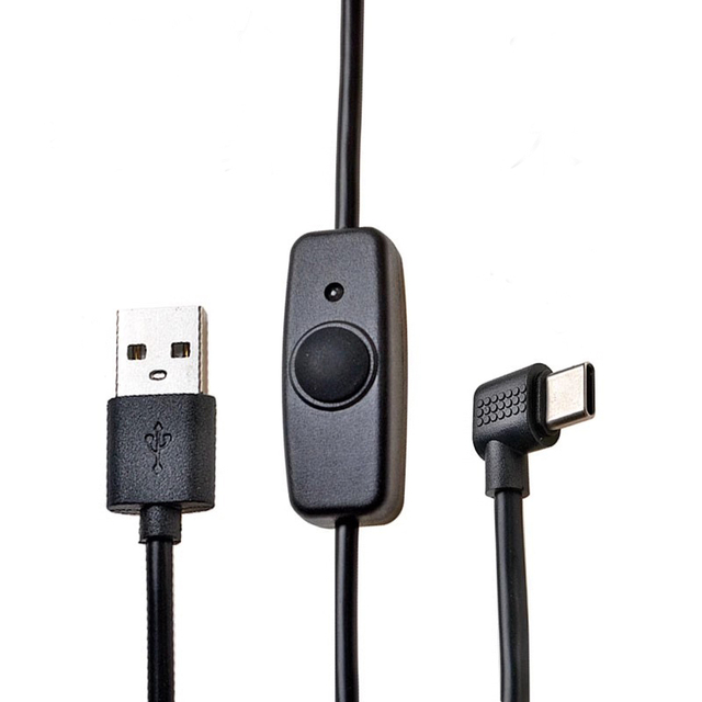 1M USB2.0 3A Type C Cable L Type Male Data Charging Cable With LED Indicator and Button Switch