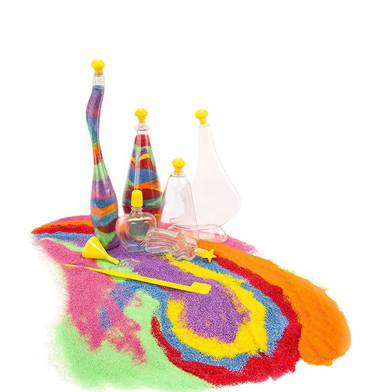 Magic Sand Painting Art Kit for Kids DIY 10 Bottles and Pendants Glow in the Dark Sand Art Craft