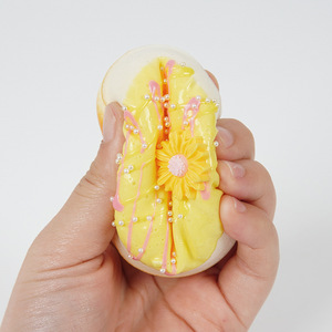 Large PU realistic donut food toy model, realistic dessert cake bread refrigerator magnet, dessert <b>table</b> decoration. - Product Image 3