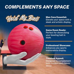 Soporte para Bola de Bolos Hold My Ball, Duradero, Antideslizante, Diseño Elegante Tallado a Mano, Plástico Blanco, Madera, No Requiere Ensamblaje - Product Image 5