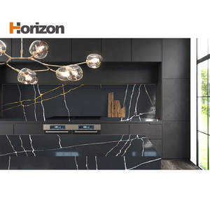 Chân Trời Đen Thạch Anh bề mặt 3cm Thiết kế nonporous đánh bóng đá thạch anh tấm cho Bàn phòng tắm backsplash - Product Image 6