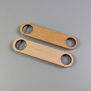 Abridor de Botellas Plano de Madera, Abridor Rápido de Acero Inoxidable <span class=keywords><strong>para</strong></span> Bartenders, Abridor de <span class=keywords><strong>Tapas</strong></span> de Cerveza de Madera con Logotipo Personalizado, Regalo al por Mayor OEM - Product Image 3