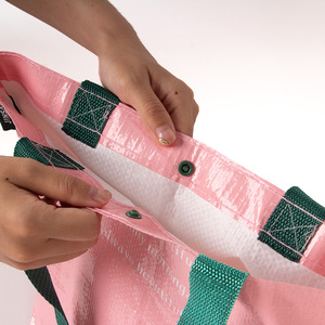 Logo kustom dapat digunakan kembali dilaminasi anyaman <span class=keywords><strong>PP</strong></span> tas belanja Tote warna penuh desain cetak - Product Image 4