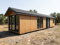 Cabane en bois contemporaine, respirante, avec panneaux sandwich, préfabriquée, mobile, moderne, portable, modulaire, petite maison préfabriquée