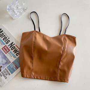 Top Corto sin Mangas de Moda para Mujer, Camisola Sexy de Piel Sintética - Product Image 6