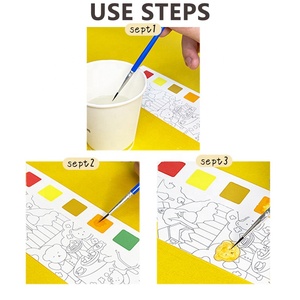 Livre de peinture à l'aquarelle de poche de vente chaude, peinture de jardin enchanté avec de l'eau pour les filles enfants tout-petits - Product Image 4