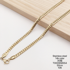 XUPING perhiasan grosir Rapper Hiphop rantai Tautan Kuba <span class=keywords><strong>Fashion</strong></span> 14K baja tahan karat berlapis emas kalung pria tanpa liontin - Product Image 2