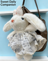 HECION Peluche super douce, design original HECION, jouet en peluche lapin DIY, porte-clés, vêtements amovibles, collier, pendentif compagnon