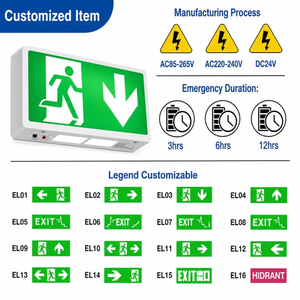 Boîtier de signalisation LED d'urgence pour <span class=keywords><strong>sortie</strong></span> de <span class=keywords><strong>secours</strong></span> 8W 3 heures, LED d'urgence IP20 simple ou double face, montage mural, éclairage de <span class=keywords><strong>secours</strong></span> CE pour couloir - Product Image 3