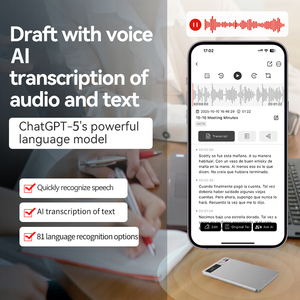 Newyes Siêu Mỏng 64GB MP3 Từ AI Thông Minh Kỹ Thuật Số Bằng Giọng Nói Ghi Âm Thanh Ghi Âm Cho Từ Cuộc Họp Ứng Dụng AI Ghi Chú - Product Image 2