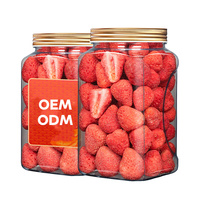 Tranches de fraises lyophilisées naturelles et saines, conserverées dans l'eau, en vrac, croustillantes, snacks aux fruits, fournisseur OEM en gros