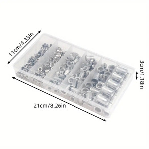 Aluminum <b>Rivet</b> <b>Nuts</b> 190Pcs Metric Coarse Thread Flat Head Slotted Drive Set For Metal Fastening - Product Image 2