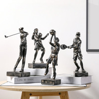 Figurines de basket-ball et de football en résine, artisanales, modernes et simples, thème amour, décoration créative pour la maison, le bureau, le salon, la télévision