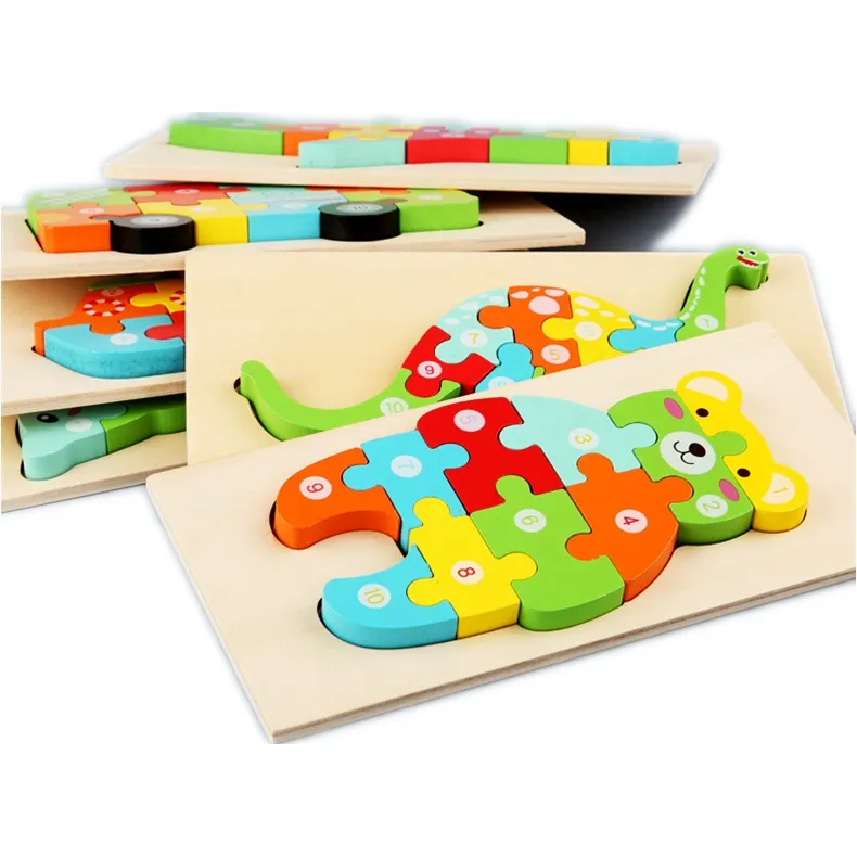 教育玩具キッズジグソーパズル3D動物木製パズル