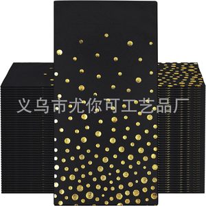 Gold Foil Polka Dot Rectangular Napkins White 1 Color Uv Printing For <b>Birthday</b> Parties <b>Table</b> Decorations - Product Image 4