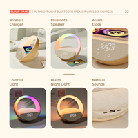 KUANGXIANG jam Alarm matahari terbit pintar, gadget rumah dengan lampu bangun sekitar, Speaker, pengisi daya telepon dan dudukan