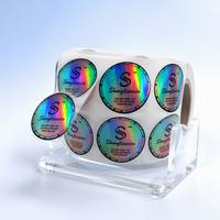 Impression personnalisée auto-adhésive rouleau découpé étiquette autocollant holographique réfléchissante en vinyle imperméable pour boîte d'emballage