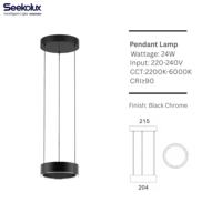 Suspension linéaire en aluminium 2200K-6000K, intensité variable, CCT réglable, éclairage ajustable, noir, pour cuisine, hôtel, bureau