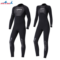 DIVE & SAIL hommes femmes adulte couleur noire 3mm maillot de bain de plongée complet néoprène Surf costumes natation surf combinaison