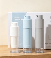 Harga Pabrik 15ml 30ml 50ml Botol Lotion Akrilik Mewah Serum Biru Matte Pp Pompa Perak Botol Tanpa Udara Pompa Tanpa Udara