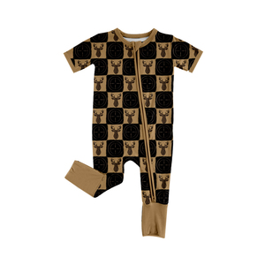 Pyjama bébé à fermeture éclair en coton (95%) et élasthanne (5%) avec imprimé animaux de la forêt personnalisé, vêtements pour enfants, vêtements pour nouveau-nés, frères et sœurs - Product Image 5